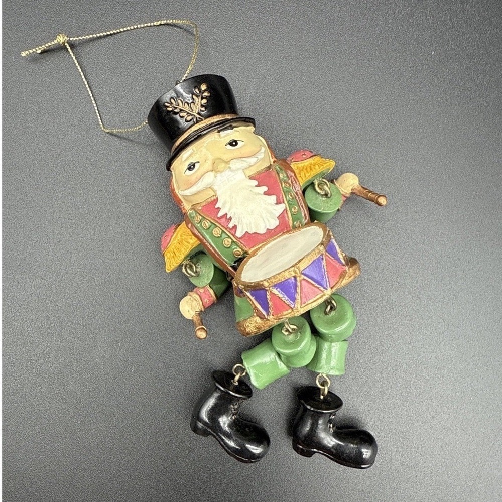 Christmas Ornament NUTCRACKER Jointed Hanging Decoration Playing The Drum